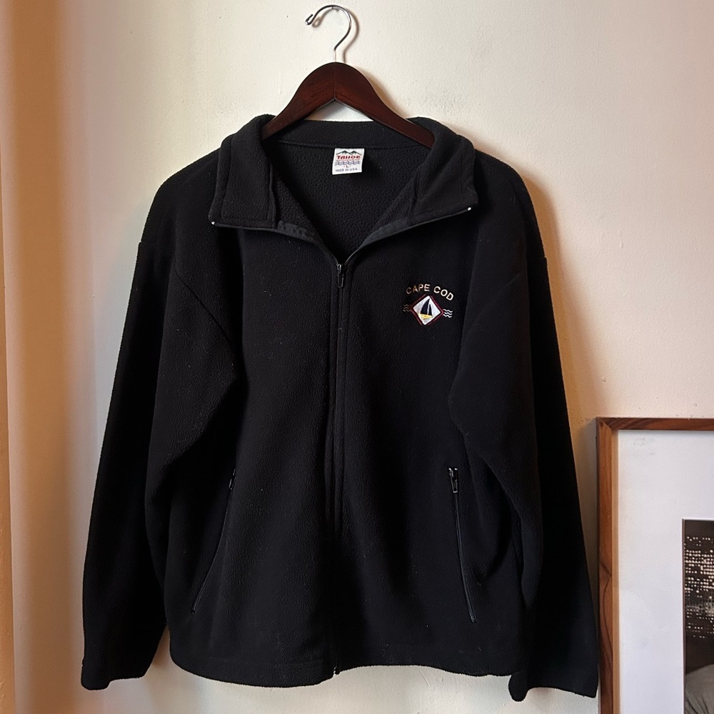 vintage cape cod black fleece jacket